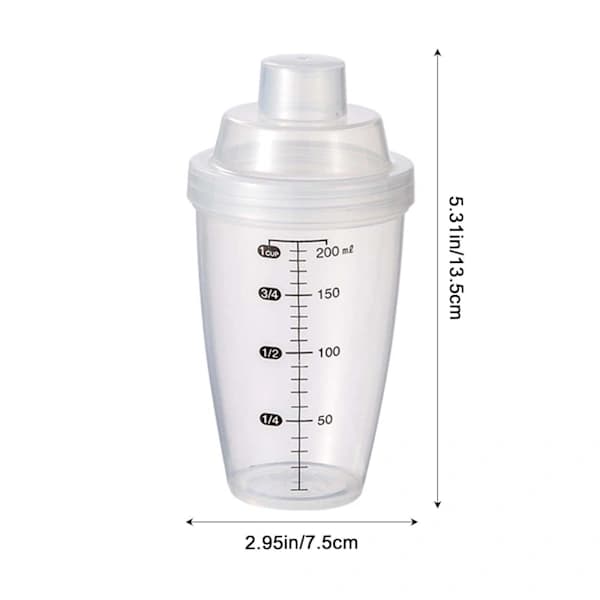 200 ml proteinshakerflaske for proteinshakes, liten multifunksjonell drikkeblander