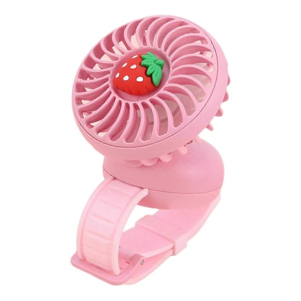 Handhållen Armbandsfläkt Bärbar Klockfläkt För Utomhusbruk, Camping, Resor Tålig Pink