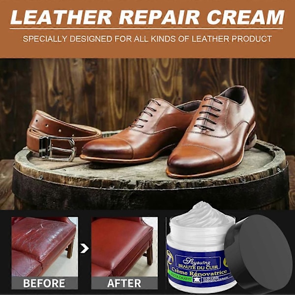 2x Läderreparationsgel för bil Läderkompletterande färg Reparation av repor Sprickor Läderreparation Soffreparation Färg Reparation 20ml GS