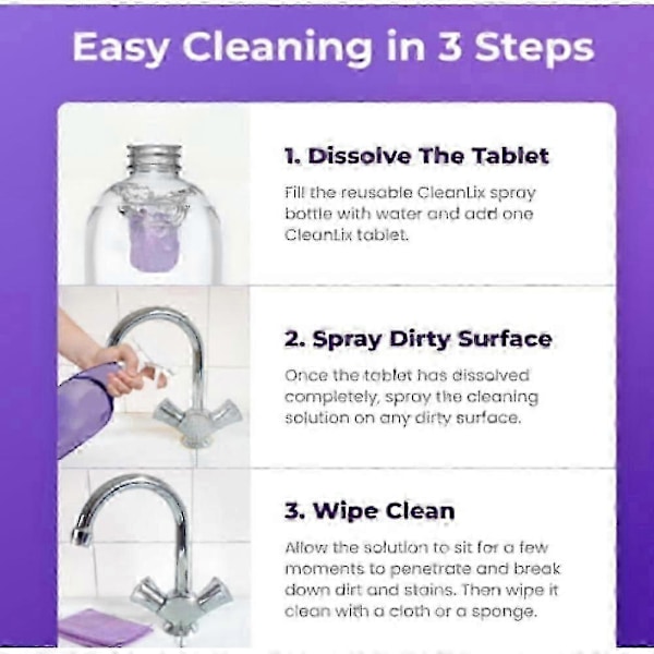 Cleanlix-puhdistusaine välittömään tahranpoistoon, Cleanlix-suihke puhdistustableteilla 18pcs