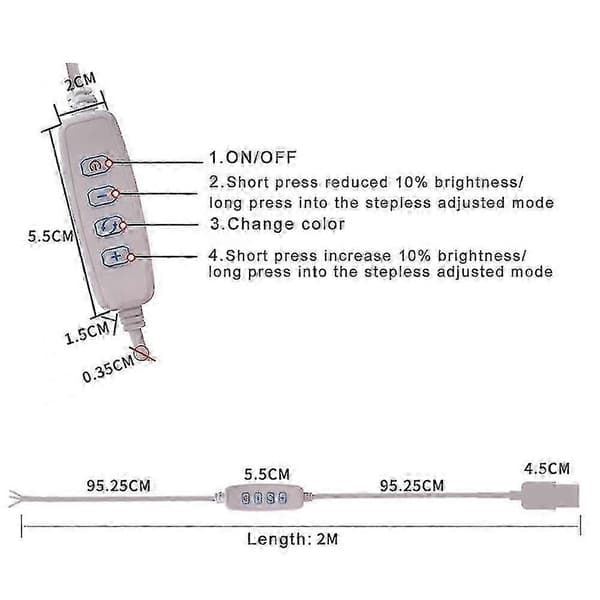 DC 5V LED-dæmper, USB-port strømforsyning