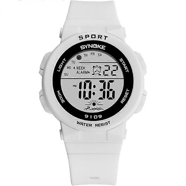 Barnklocka 5atm Vattentät Ljusdisplay Student Utomhus Sport Digital Klocka GS White