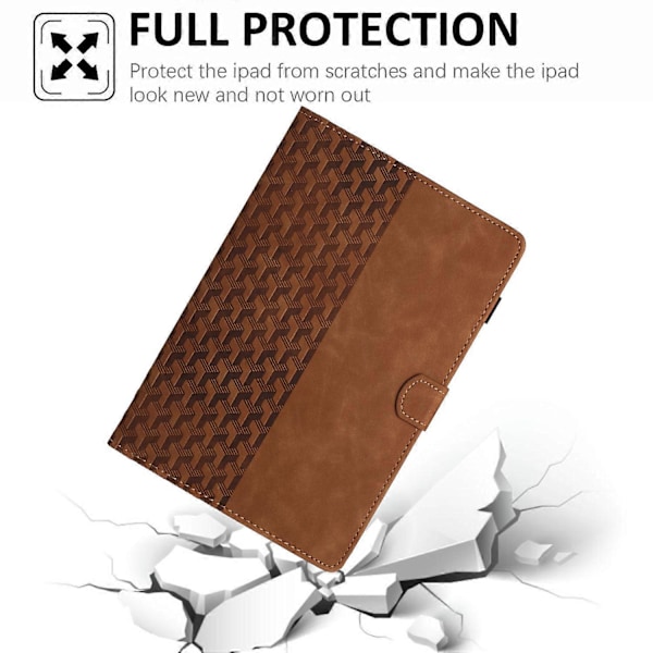 Läderfodral för iPad Mini/ Mini 2/ Mini 3/ Mini 4/ Mini (2019) 7,9 tum Byggklossar Präglat Tablet Skydd GS Brown
