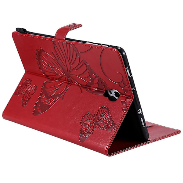 Tabletfodral i läder med ställ för Samsung Galaxy Tab A 10.5 (2018) T590 T595 T597 GS Multicolor Red