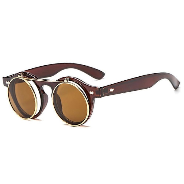 Aurinkolasit Käännettävät Ympyrä Steampunk-lasit Pyöreät Retro Vintage Cyber GS color03
