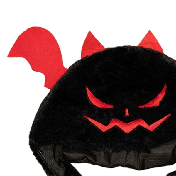 Halloween Huvudbonad Cosplay Realistisk Gåva Djävulshatt för Barn Vuxna Black and Red 30cmx22cm