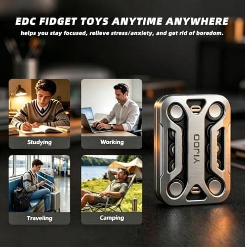 Magnetisk metall Fidget Slider uthulet mekanisk EDC skyteblokk Black