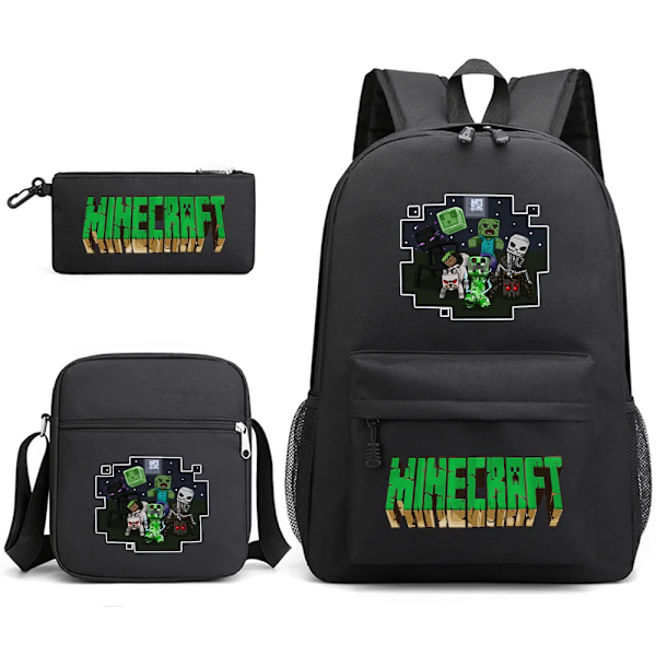 MINECRAFT Ryggsäck Skolväska för Barn Pojkar Flickor Tryckt Studentbokväska Skolmaterial GS Army Green