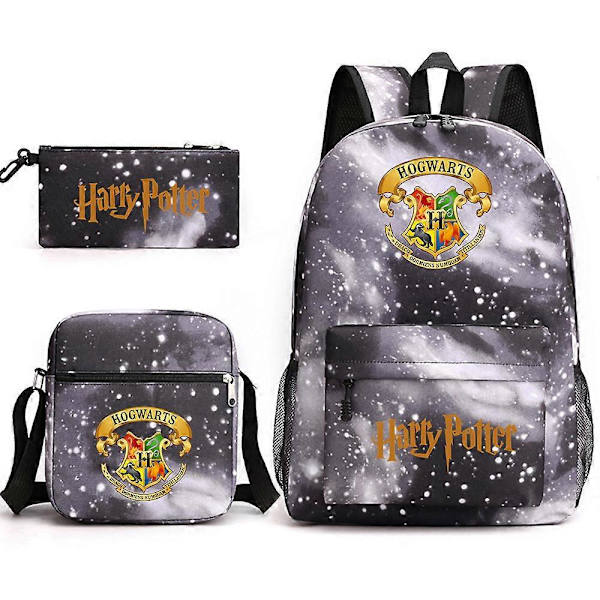 Harry Potter Skoletaske Rygsæk Penalhus Skuldertaske Tre-delt Sæt _01