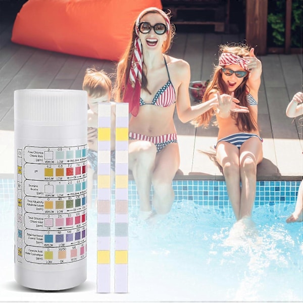 MDC Vattenkvalitet Testremsa 7-i-1 Vattentest Havsvatten Sötvatten Pool SPA GS 100pcs