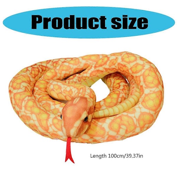 Realistisk Orm Plyschleksak 100cm Långt Gosedjur Orm För Barn och Klassrumsbruk Cross spotted python