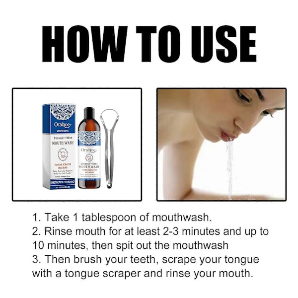 Oralhoe Munvatten Djuprengöring Oral Fräscha Tänder 100Ml * Tongue Scraper