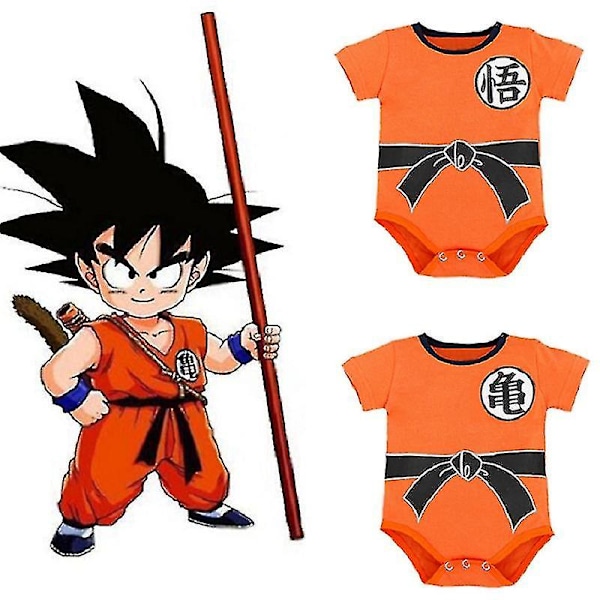 Son Goku Kläder Sommar Baby Nyfödd Baby Pojke Flicka Romper Bodysuit Jumpsuit Solskyddsdräkt Tecknade Kläder HY2274 80(6-12months)