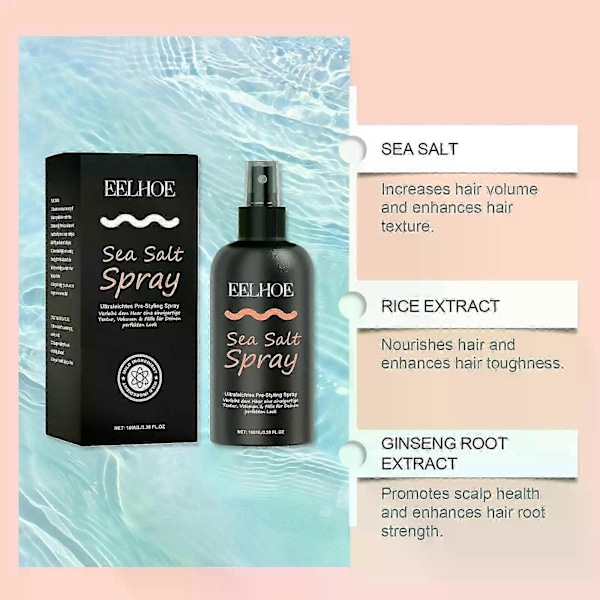 Havssaltsspray Hårspray med havssalt för mer volym och stabil textur Perfekta surfvågor, mer volym och grepp med havskraft 1pc