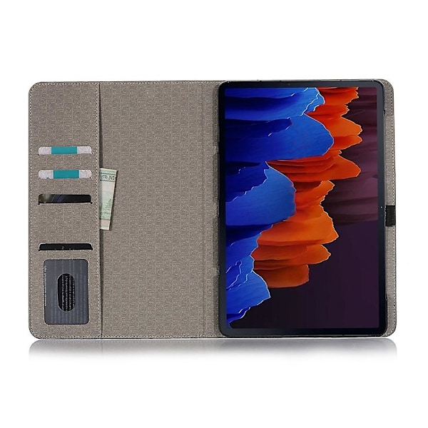 Skyddande fodral med kartmönster i PU-läder för Samsung Galaxy Tab S9 FE - Plånboksfodral för surfplatta GS