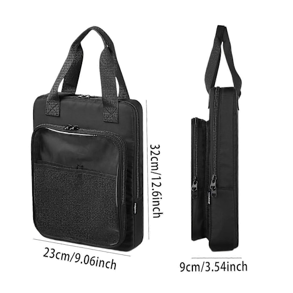 Färgläggningsbok Väska Skydd Hållare Förvaringstillbehör för Flickor Pojkar Skiss Black 23cmx9cmx32cm