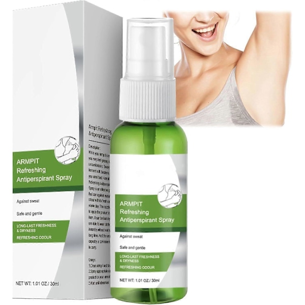 Maximal Styrka Antiperspirant Spray, Stark Deodorant för Överdriven Svettning & Hyperhidrosförbättring - Uppfriskande Doft - 30ml GS 3PCS