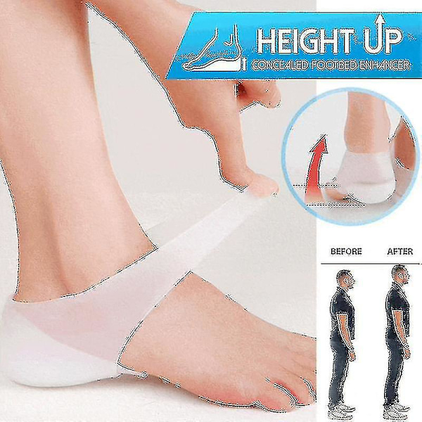 1 Par Dolda Fotbäddsförhöjare Osynliga Höjdökande Silikoninlägg height 5cm Male