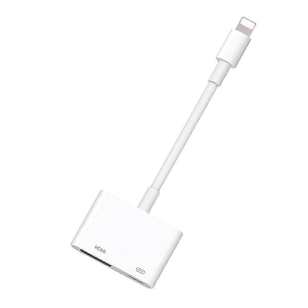 HDMI-adapter för iPhone iPad till TV, [Apple MFi-certifierad] 1080P Digital AV Lightning-adapter, Plug and Play Synkroniseringsskärm HDMI-kontakt för i
