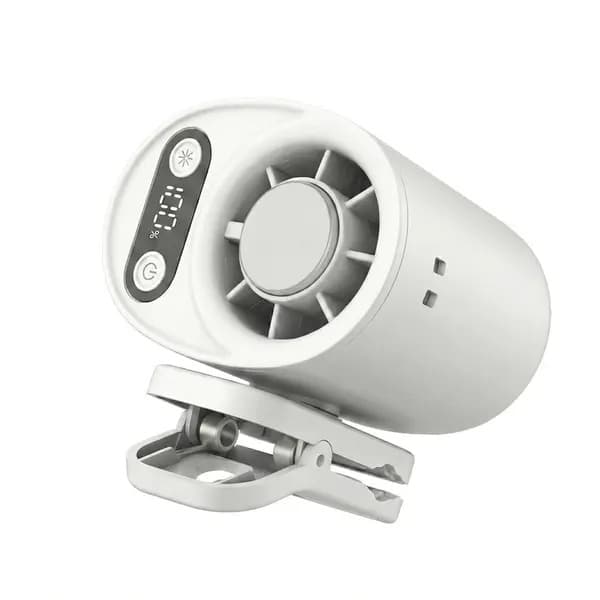 Mini USB Clipventilator | 2-i-1 Bord- og Clipventilator, Digitalt Display, 100 Hastigheder – Til Hjem og Kontor