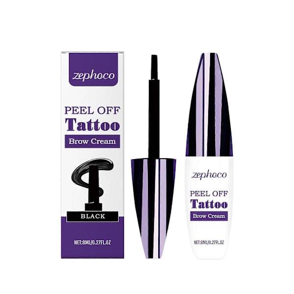 Peel Off Tattoo Ögonbrynsgel Tint - Färgad Ögonbrynslim, Vattentät Långvarig Överföringssäker, Upp till 3 Dagar - Mors Dag Sminkgåva GS Black