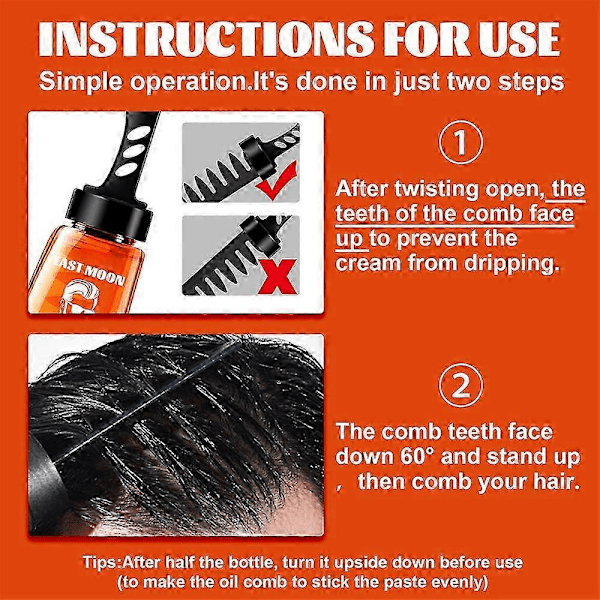 1-3X 2-i-1 Hårvax Gel Med Kam Långvarig Fluffigt Hår Män Hårstyling Gel Verktyg 3pcs