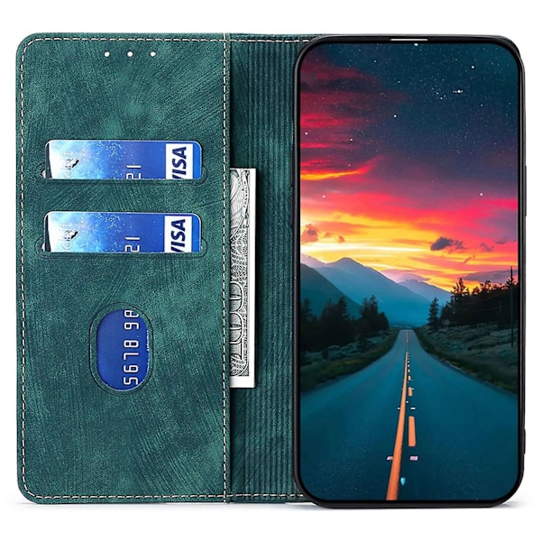 Mobilikotelo Motorola Moto G24 4G/G04 4G -puhelimelle RFID-suojauksella, PU-nahkaa, jalusta ja lompakko - GS