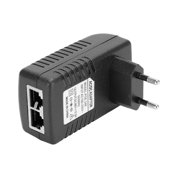 DC 48V 0.5A Strömförsörjningsinjektor 24W PoE Adapterkontakt 100-240V EU GS