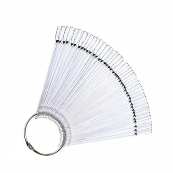 Displaytips, praktisk provkarta / display med tippar i plexiglas Transparent