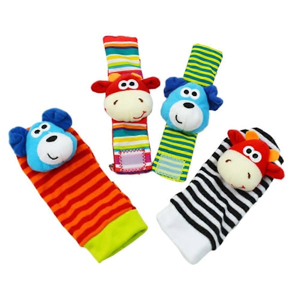 Baby Skallersockor Handleddsband Skallror Set Söt Baby Djur Utvecklingsleksak A