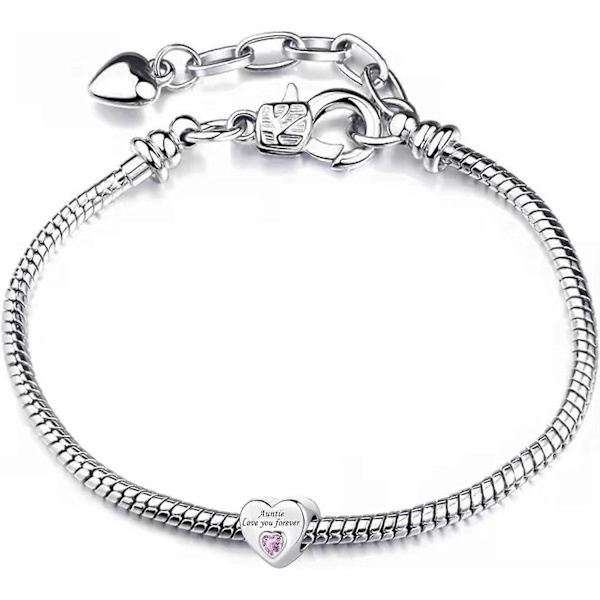 Rosa Hjerte Elsker Dig For Evigt Charm - Kompatibel med Pandora Charm Armbånd LGL