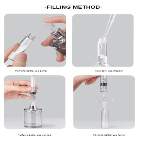 Liten påfyllningsflaska för parfym påfyllningsbar 5 ml 2-pack Silver Silver