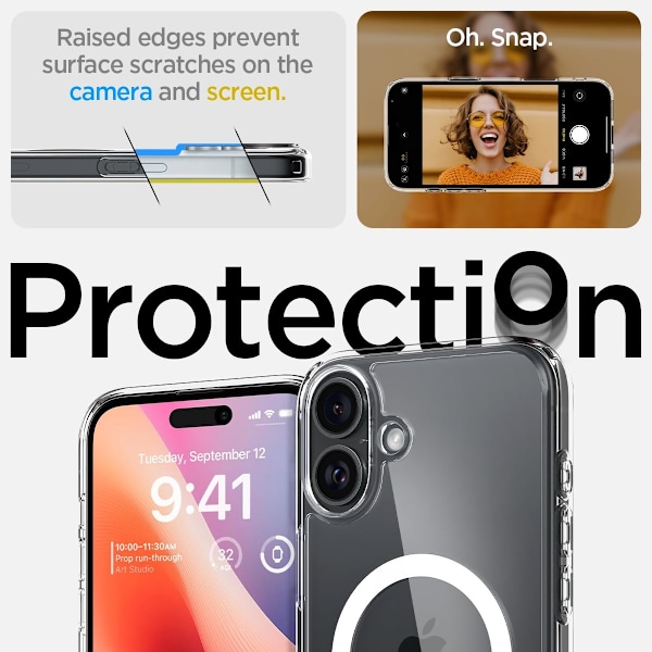 Lyxigt Magnetiskt Klart Skal för i-Phone 16 Plus Magsafe Stötdämpande Silikonskal Transparent GS