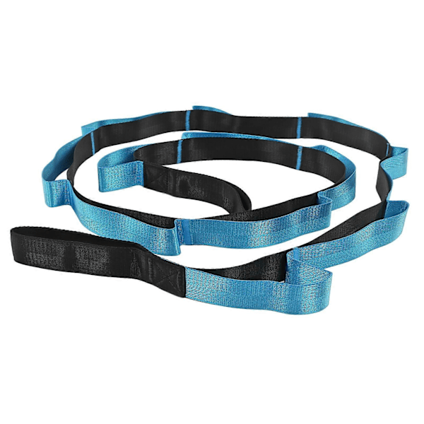 Joustava joogavyö, nyloninen kuminauha, kuntoiluväline kotiin, joustavuus, pilates Blue