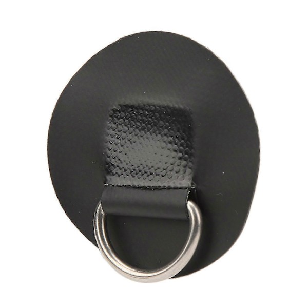 4 st D-ring Patch PVC Rostfritt Stål Surfbräda Enkellager Rund Form D-ring Pad För Uppblåsbar Båt Kajak Kanot Svart