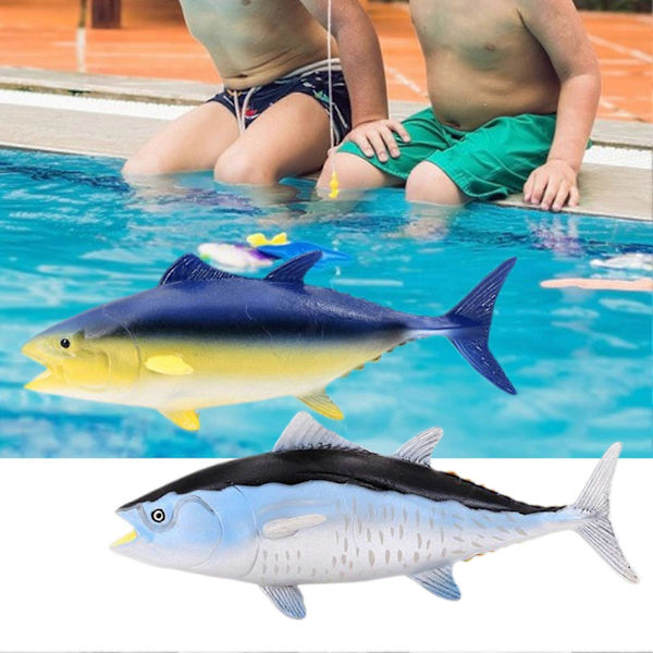 Blåfenad tonfisk Figur Form Solid Modell Pedagogisk Leksak Simulering Marin Liv Fiskfigurer Modell Leksak Barnleksak Dark Blue