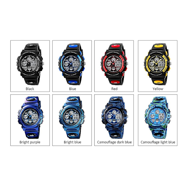 SKMEI 1163 Klockor Barn Utomhussporter Barnklocka Digital Kvarts Armbandsur för Pojkar Flickor Klocka GS Black Black