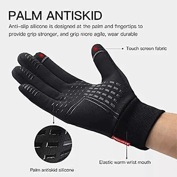 Handskar, Premium Thermo Handskar, Unisex Vinter Varma Pekskärmshandskar black S