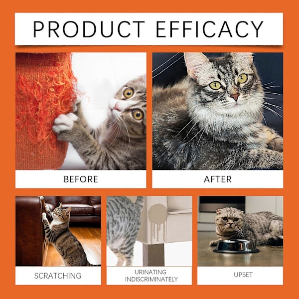 3x Kattskrämma Spray Naturlig Klösförebyggande Kattspray Anti-Klös Spray Ingen Stimulering Apelsindoft Soffmöbler Skydd GS