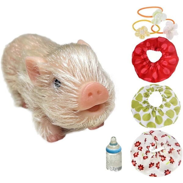 Livslik Mini Grisdocka Mjuk Mini Realistisk Nyfödd Söt Realistisk Småbarnsgris Leksak Med Leksakstillbehör Tillbehör Färg Är Slumpmässig[D] GS A