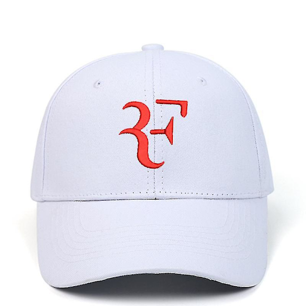 Federer Brodeerattu Baseball-lippis Tennis Fan Hattu Ulkoilu Urheilu Rento Lippis (Valkoinen)