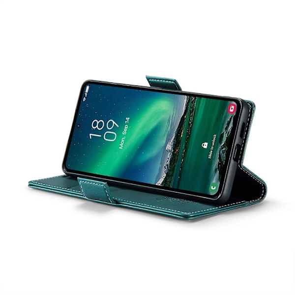Mobilfodral för Samsung Galaxy S24 FE CASEME 023-serien RFID-blockerande glänsande stativ GS
