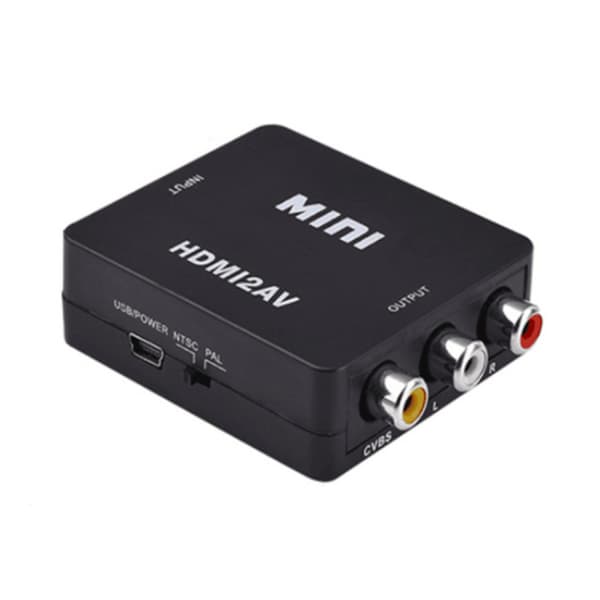 RCA til HDMI-adapter - Analog til digital signalkonverter, 1080p, sort