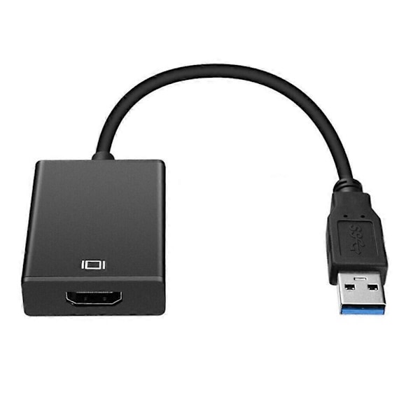 USB till HDMI-adapter, USB 3.0 till HDMI 1080P Full HD Video Audio Multi Monitor Converter Adapter Black
