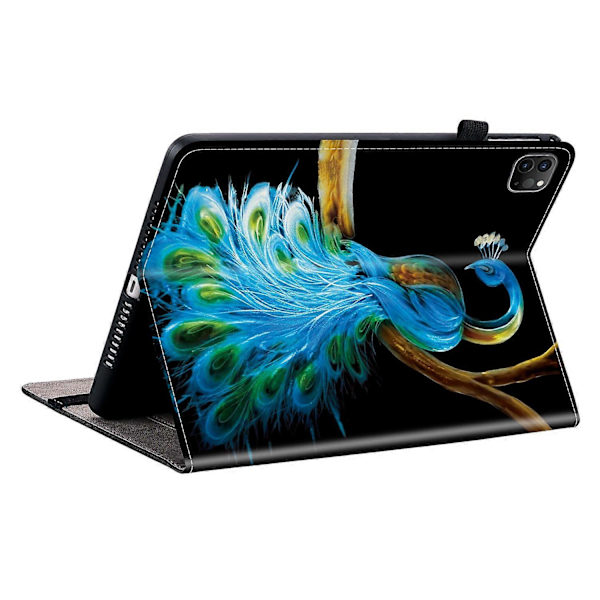 Läderfodral för iPad Air 11 (2025) (2024) Air (2022) (2020) Pro 11 (2022) Mönstertryckt Tablet Co GS Multicolor Peacock