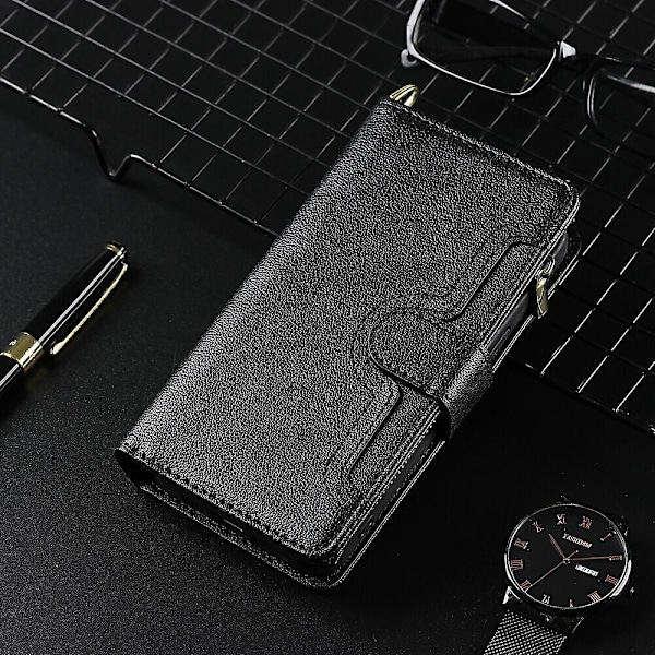 Fodral för Samsung Galaxy Z Fold 2 Omslag Dragkedja Magnetisk Plånboks Kortfack PU Läder Flip Case GS