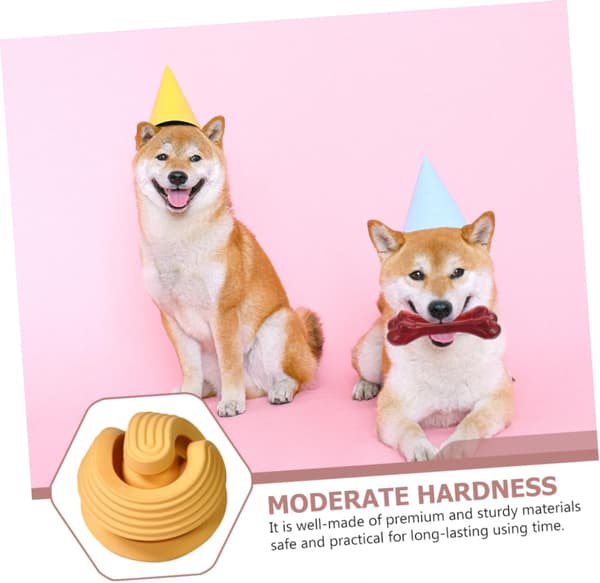 POPETPOP Kreativ Hundefoderbold Legetøj Holdbart Tyggelegetøj til Hunde Engagerende Langsom Foderautomat Kæledyrslegetøj til Udendørs Træning Orange Design