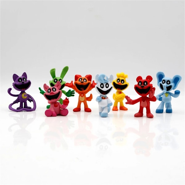8 st Smiling Critters Spelfigurer Modell PVC Catnap Catnat Anime Statyett Modell Födelsedagspresenter Leksaker - Perfekt GS 8PCS