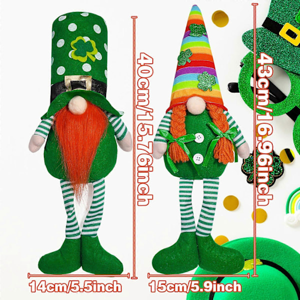 Sateenkaarikääpiöt Pehmolelut Hahmo Juhlakoristeisiin Pyhän Patrickin päivän irlantilainen festivaali Ruotsalainen Tonttu Tonttulelu Lahja GS womens pointed hat