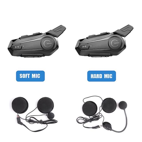 2st Bluetooth Intercom Motorcykel Halvhjälm Bluetooth Headset För 2 Intercomunicador Wireless He